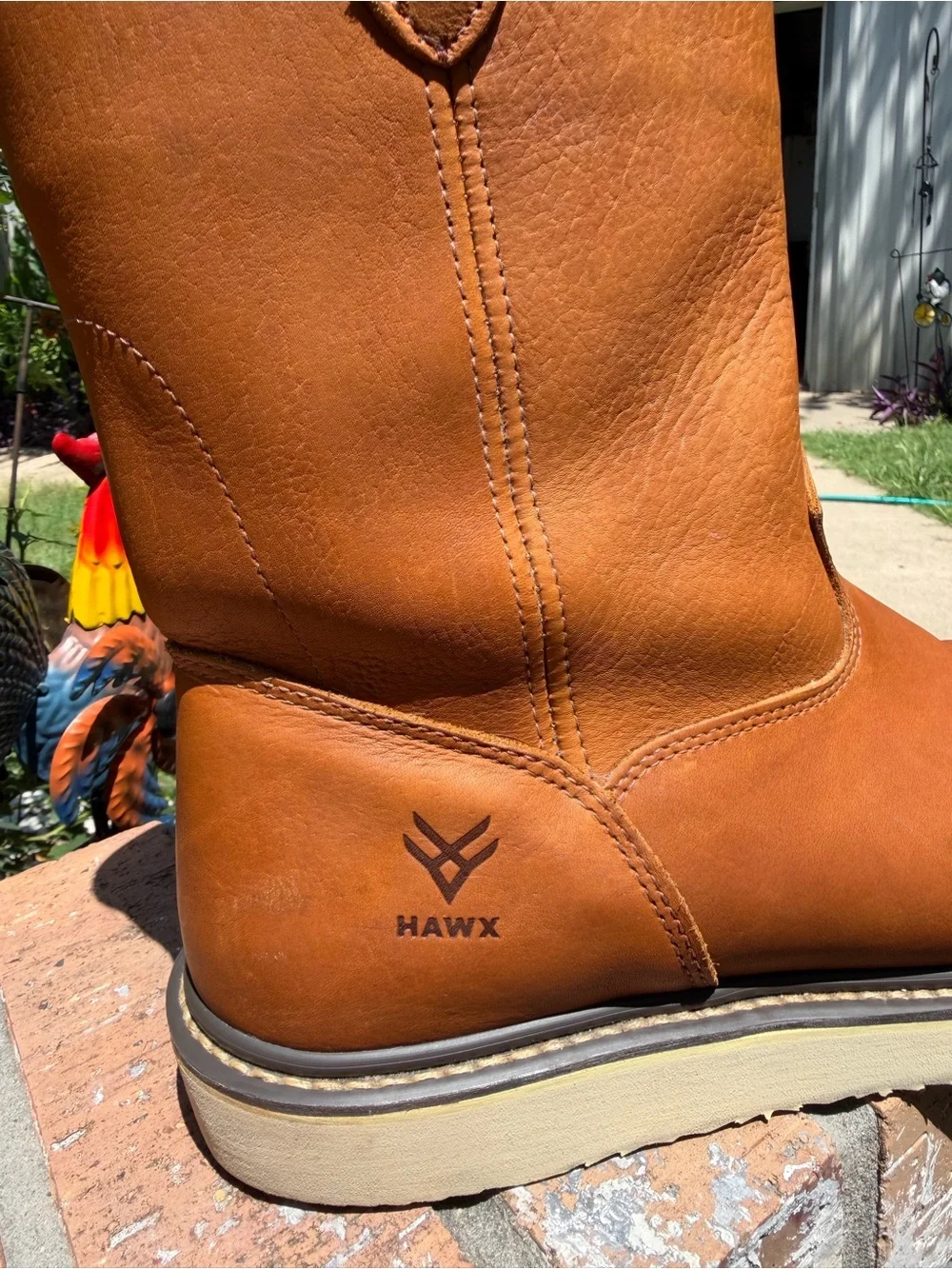 Hawx Men's 10.5 D Pull-On Barnyard Leather Work Boots Boot Barn Brand W/soft toe